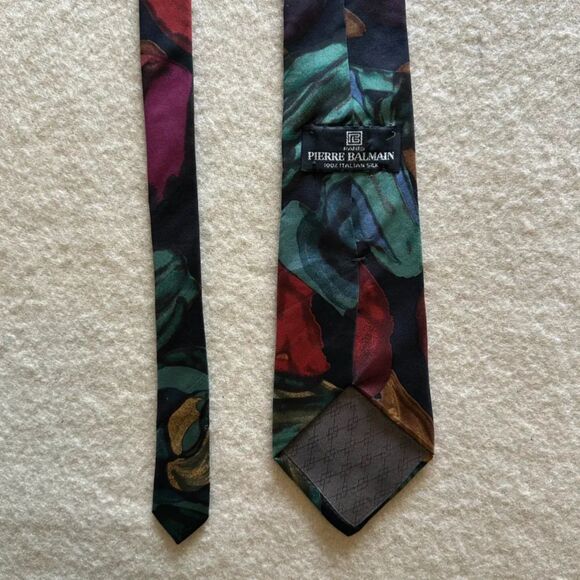 Vintage Pierre Balmain 100% Italian Silk Tie - Picture 2 of 3
